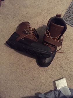 Brown black buckle polo boots
