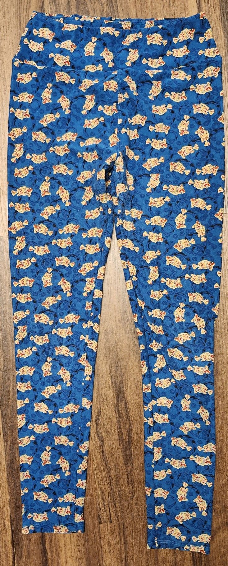 Womens One Size LuLaRoe Leggings w Fish Graphic Print in Very Gently Loved Condition, No Flaws Noted