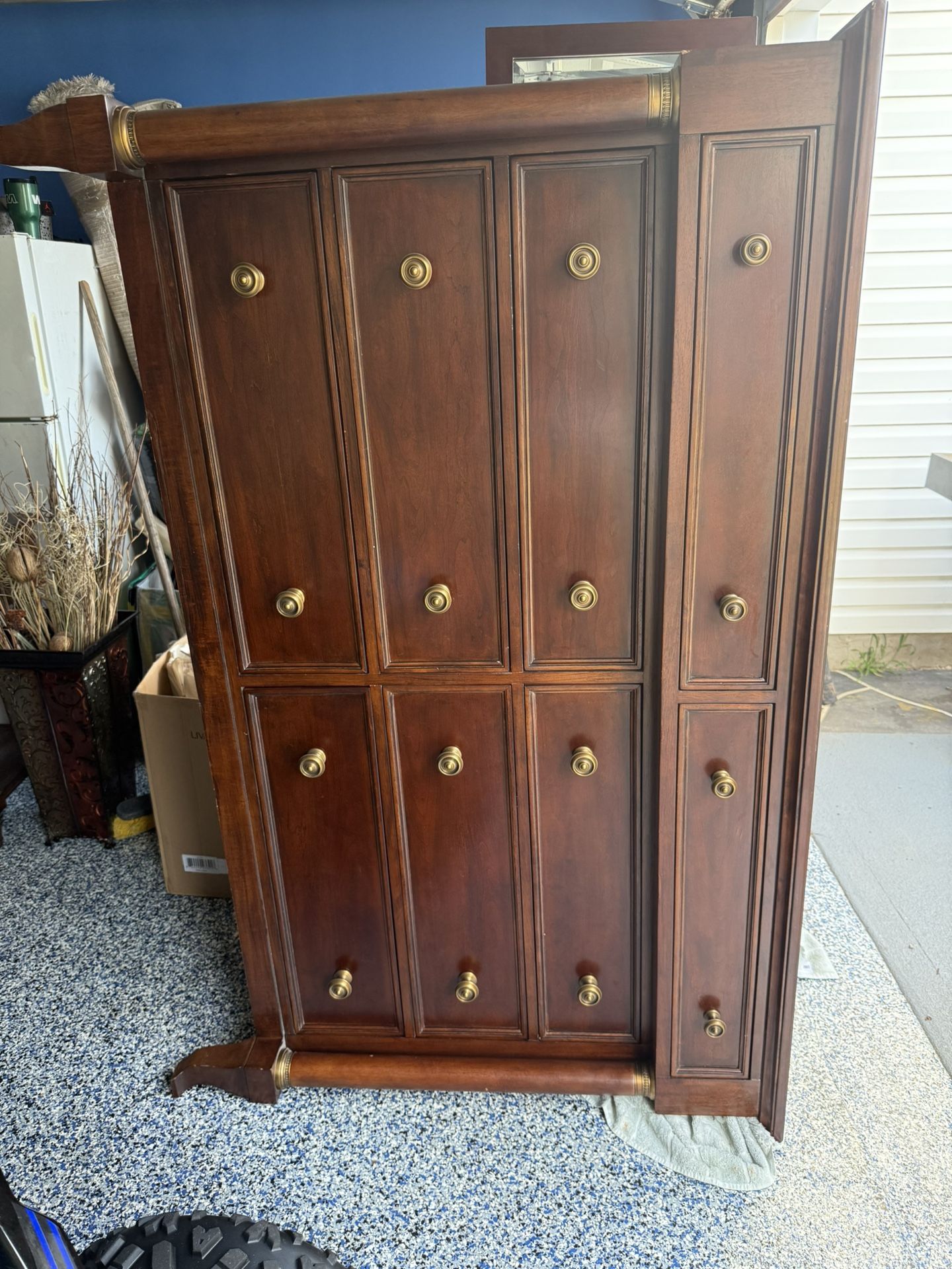 Bedroom Set Dresser Two Side Tables Swivel Mirror
