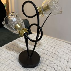 Rose Lamp- Black & Gold