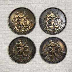 Disneyland Brass Coasters Vintage Mickey