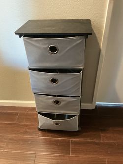 4-Drawer Fabric Bin Storage Tower (18”x12”x39”)