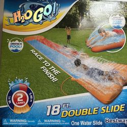 H2O Go 18 Foot Double Lane Water Slide