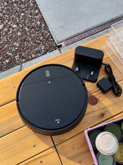 Black Robot Vacuum with Charging Dock