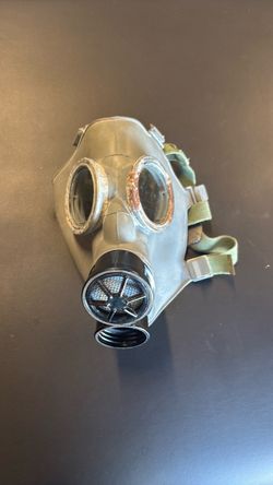 Halloween scary Cold War gas mask gray