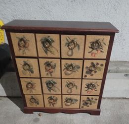 20: X 19" Wooden Storage Chest With 16 Drawers 