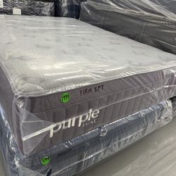 QUEEN SIZE PURPLE LUXE REJUVENATE PLUS MATTRESS & BOX SPRING BED SET