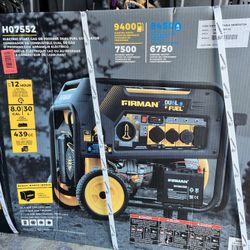 Firman H07552 - Hybrid Series 7500 Watt Electric Start Dual Fuel Portable Generator 