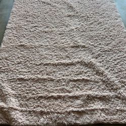 Pink fuzzy Area rug 