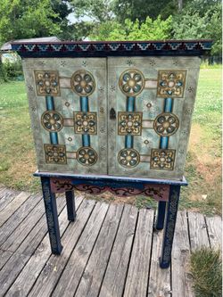 Vintage Style Painted Accent Cabinet