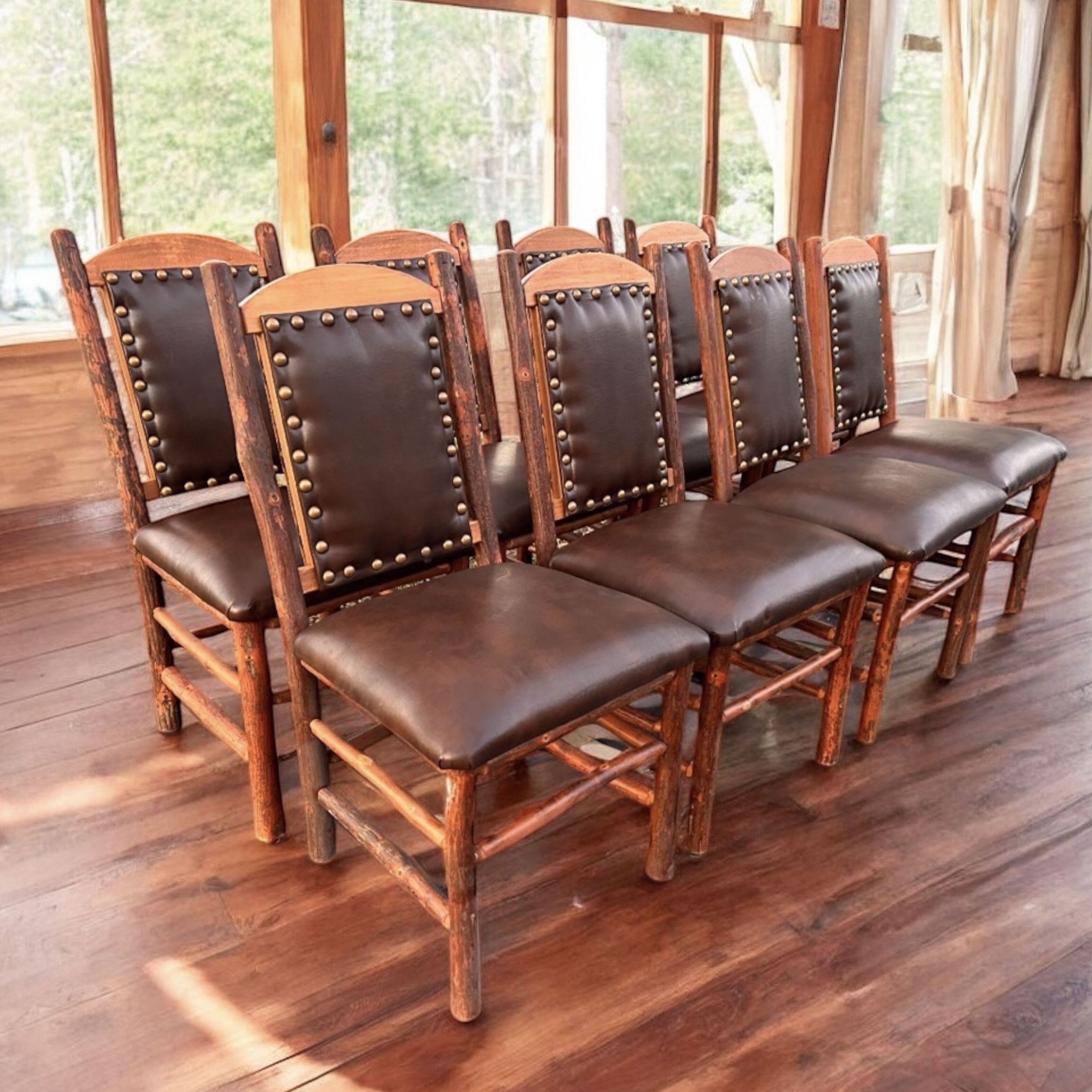 $1,200 for (8) NEW Old Hickory Furniture Rocky Mountain/Log Cabin High Back Chairs