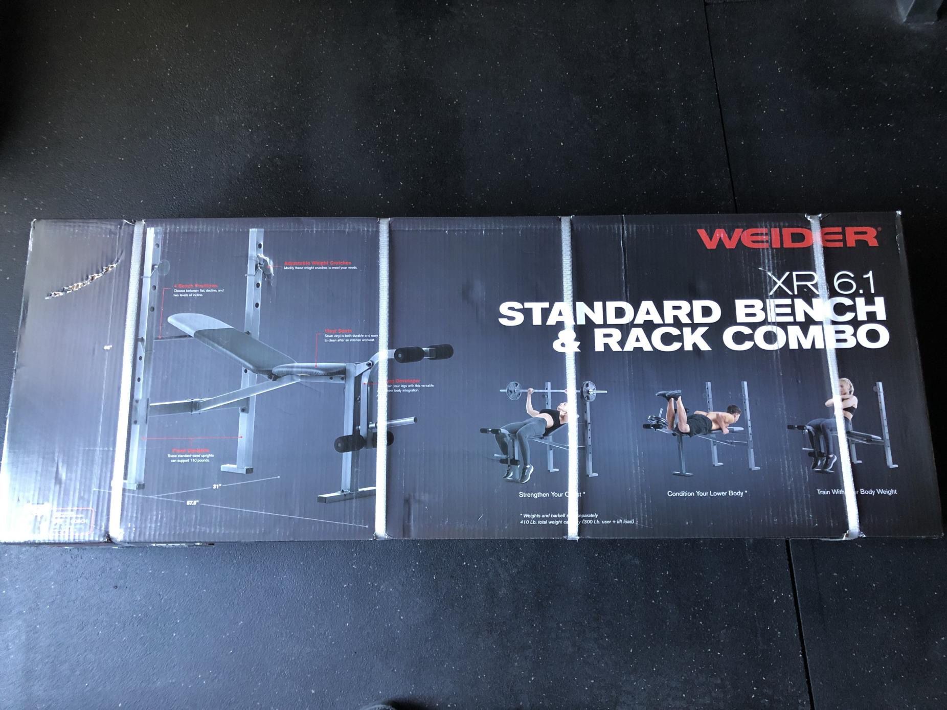 Weight bench/rack combo weider 6.1