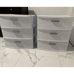NEW 6 Drawer Wide Weave Plastic 