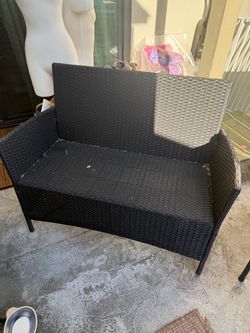 Black Wicker Patio Chairs Set