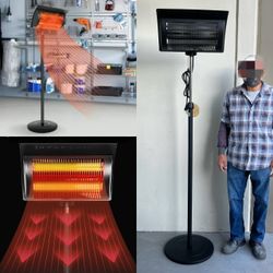 New In Box Electric Standing Indoor Outdoor Patio Deck Heater Heat Lamp