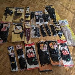 Large Bundle Of  New Hair Extensions  (37) Pieces 