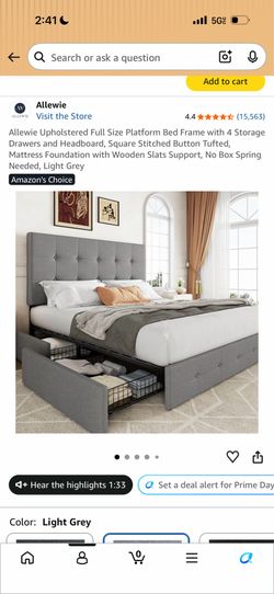 Full Size Storage Bed Frame + 10” Memory Foam Mattress + 2” Topper