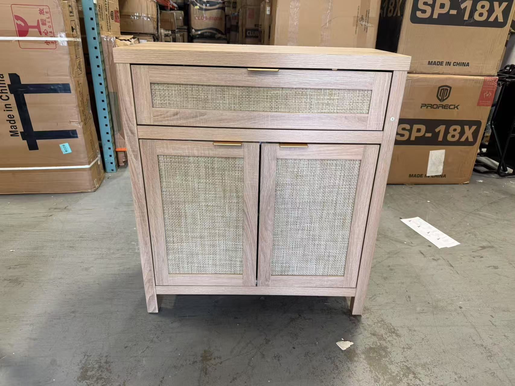 New Sideboard Buffet Storage Cabinet,Rattan Accent Cabinet with Doors and Drawer
