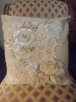 Decorative Gold And Tan Throw Pillow.