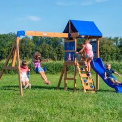 Backyard Discovery Aurora Wooden Cedar Swing Set