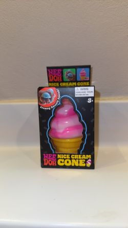 100% Real Schylling NeeDoh NICE CREAM CONE PINK Ice Cream Squishy Toy
