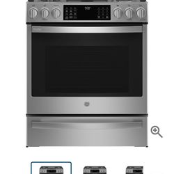 NEW GE PROFILE GAS RANGE SLIDE IN WITH AUR FRY AND CONVECTIO OVEN 110VOLT