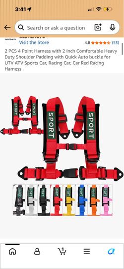 2-Pack Heavy Duty 4-Point UTV/ATV Racing Harnesses – Red