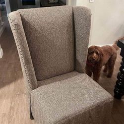 2 Large Wingback Dining Chairs