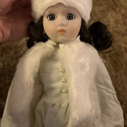 Vintage House of Lloyd - 1988 Porcelain Collectors Doll "Christmas Around the World" With Box And Stand 