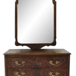 Large Vintage Davis Cherry Wood Console & Mirror 