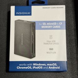 Insignia™ - USB-C to SD, microSD and CompactFlash Memory Card Reader