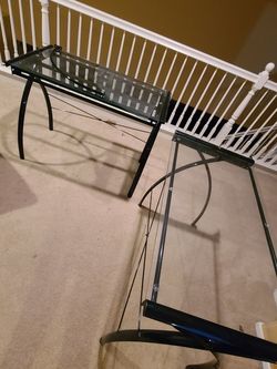 Glass L Desk (Used) 2 Piece