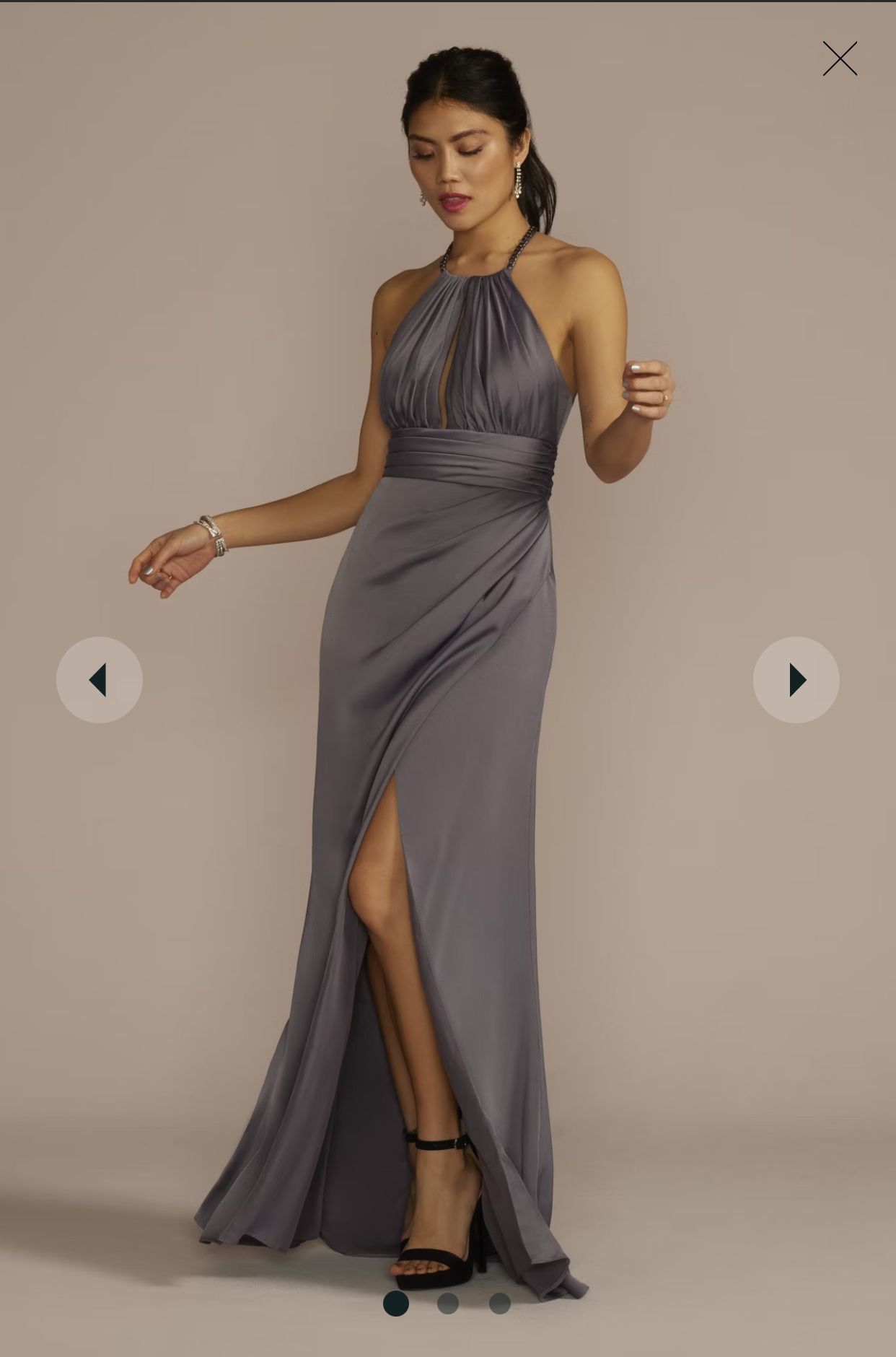 Galina Signature bridesmaid dress size 12 Chain Halter Satin Keyhole Sheath Dres