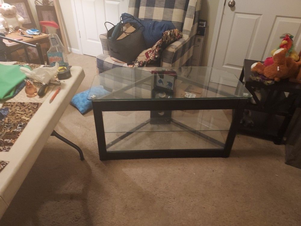 Glass TV stand 