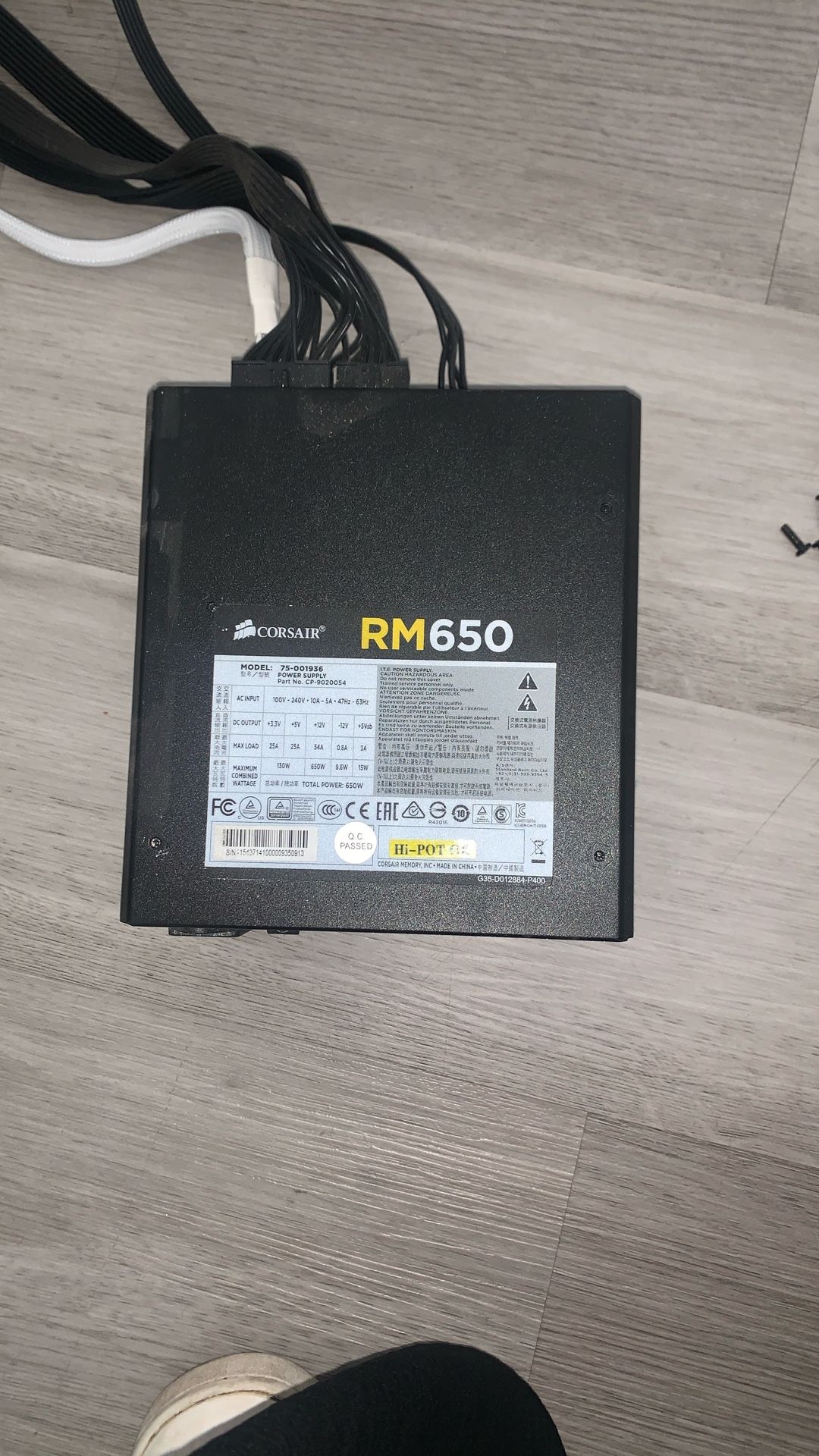Corsair Rm650 Power Supple