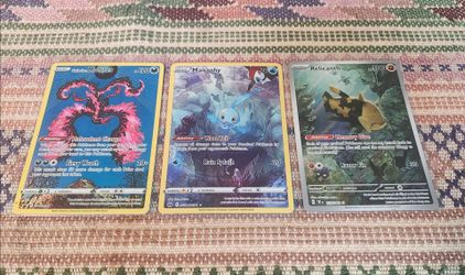 3 Full Art Holo Pokémon Cards: Galarian Moltres, Manaphy, and Relicanth
