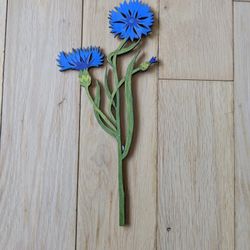 Irish Blue Wildflower Stem Handcrafted In Ireland Birch Wood 11"x5" HandPainted.
Unique, bright, cheerful piece of art to adorn your living space
