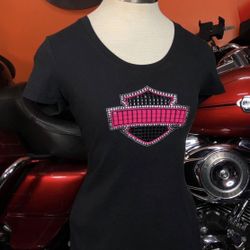 Harley Davidson T-shirt Small Women Metal Studs,  MARYVILLE , TENNESSEE LIKE NEW 