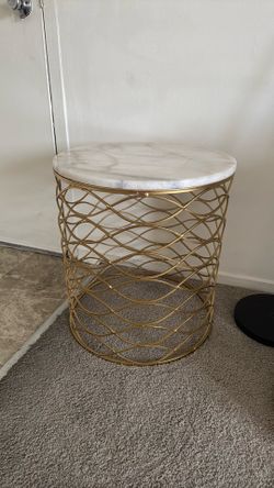 Marble gold side table