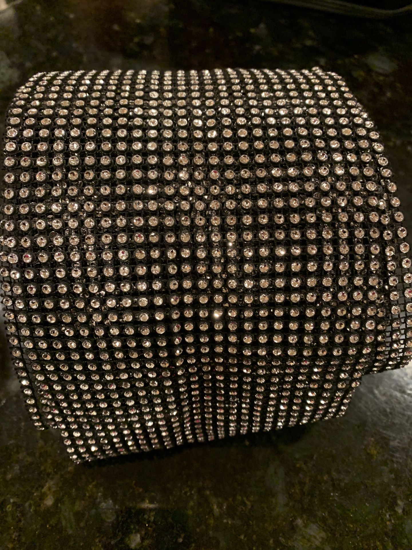 Black rhinestone trim