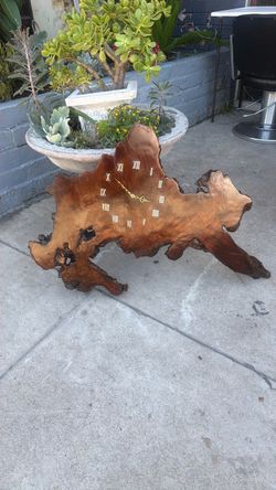 Mid Century solid wood wall, Clock