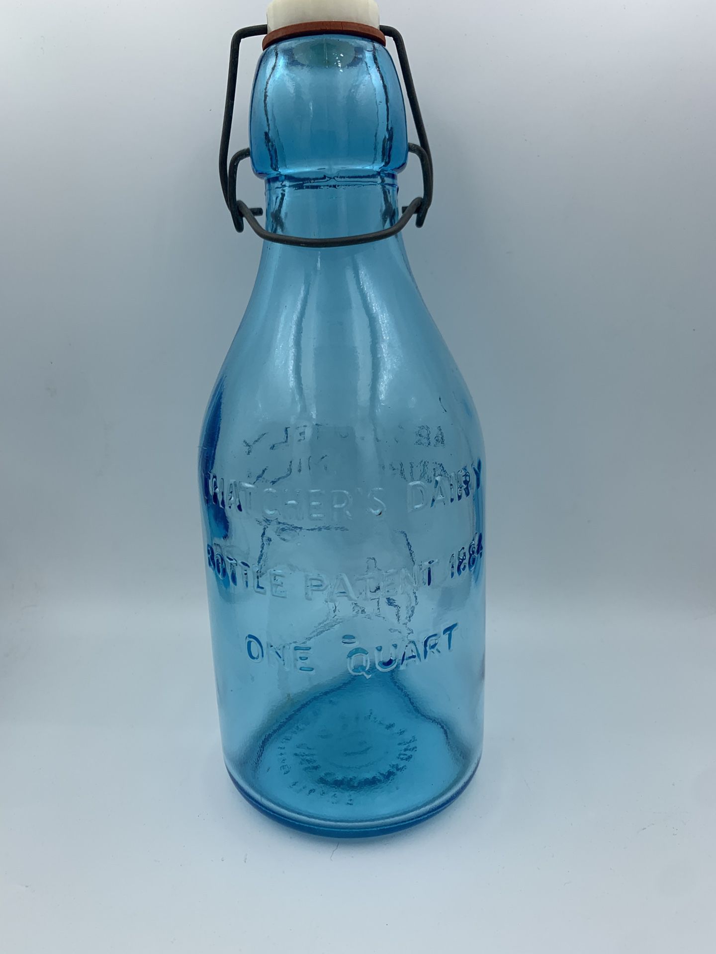 Vintage Embossed Milk Bottle in Mint Condition