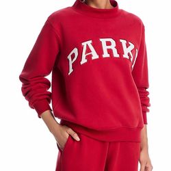 NWT PARKE BLOOMINGDALES CRIMSON AND WHITE MOCKNECK SIZE L/XL