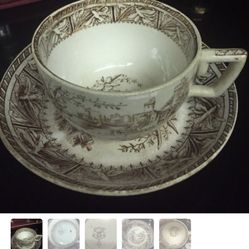 Antique 1800's Tunstall cup and saucer set