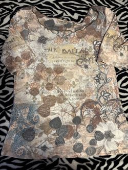 whimsical beige brown gem quarter sleeve shirt