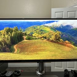 LG 34 HD Monitor with Desk Mounted Monitor Arm