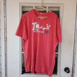 True Religion Shirt Mens XXXL LA California faded red