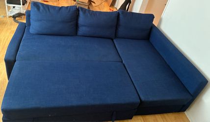 IKEA FRIHETEN Sleeper Sectional Sofa Blue