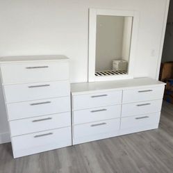 Dresser Whit Mirror And Chest - Cómoda Con Espejo Y Gavetero 