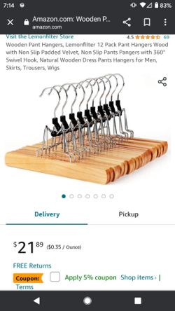 **12 Wooden Pants Or Skirt Hangers**